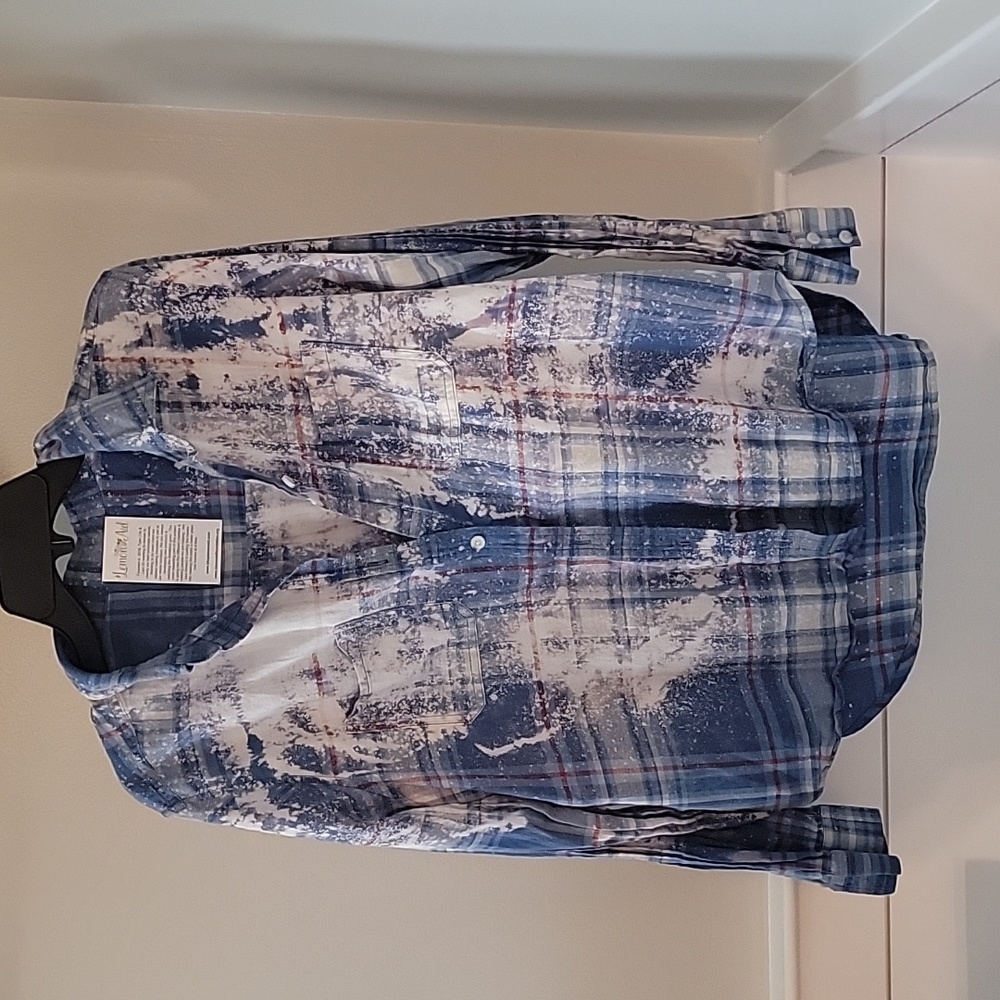 Bleached plaid top